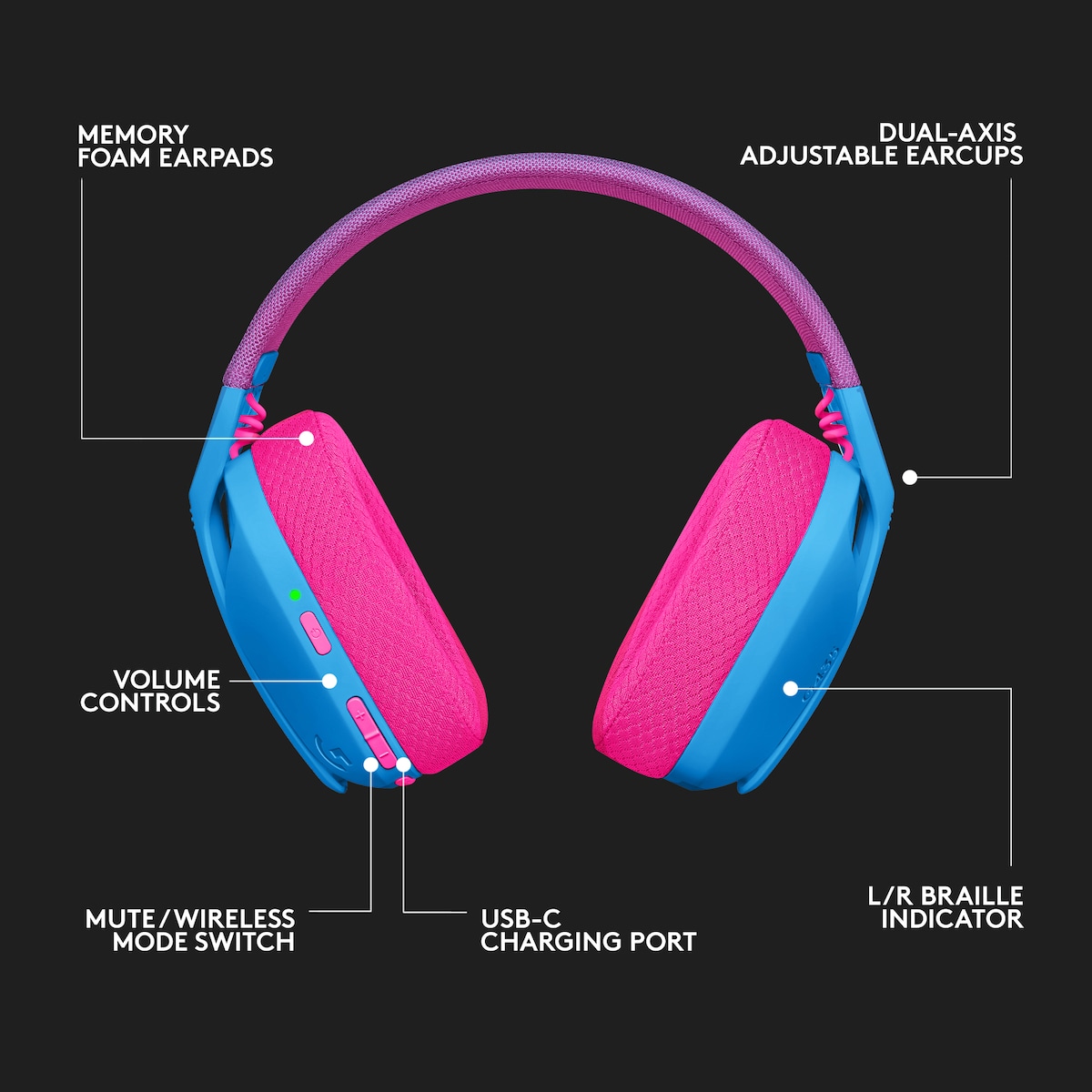 Logitech G435 gaming headset (blå)