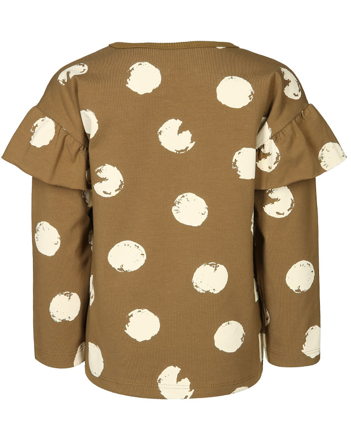 Langarmshirt PURE – PAINTED DOTS in golden brown