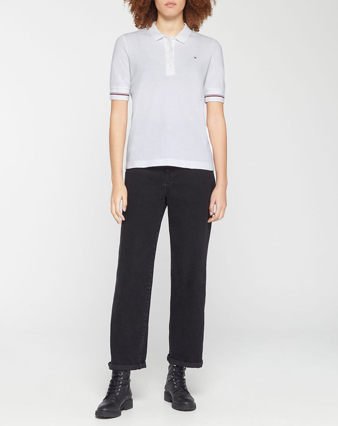 Tommy Hilfiger Polo Regular Global Stripe blanc