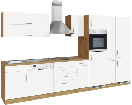 Held Furniture keukenblok met apparatuur Sorrento 360 cm wit mat gedemonteerd omkeerbaar model 1013.6279