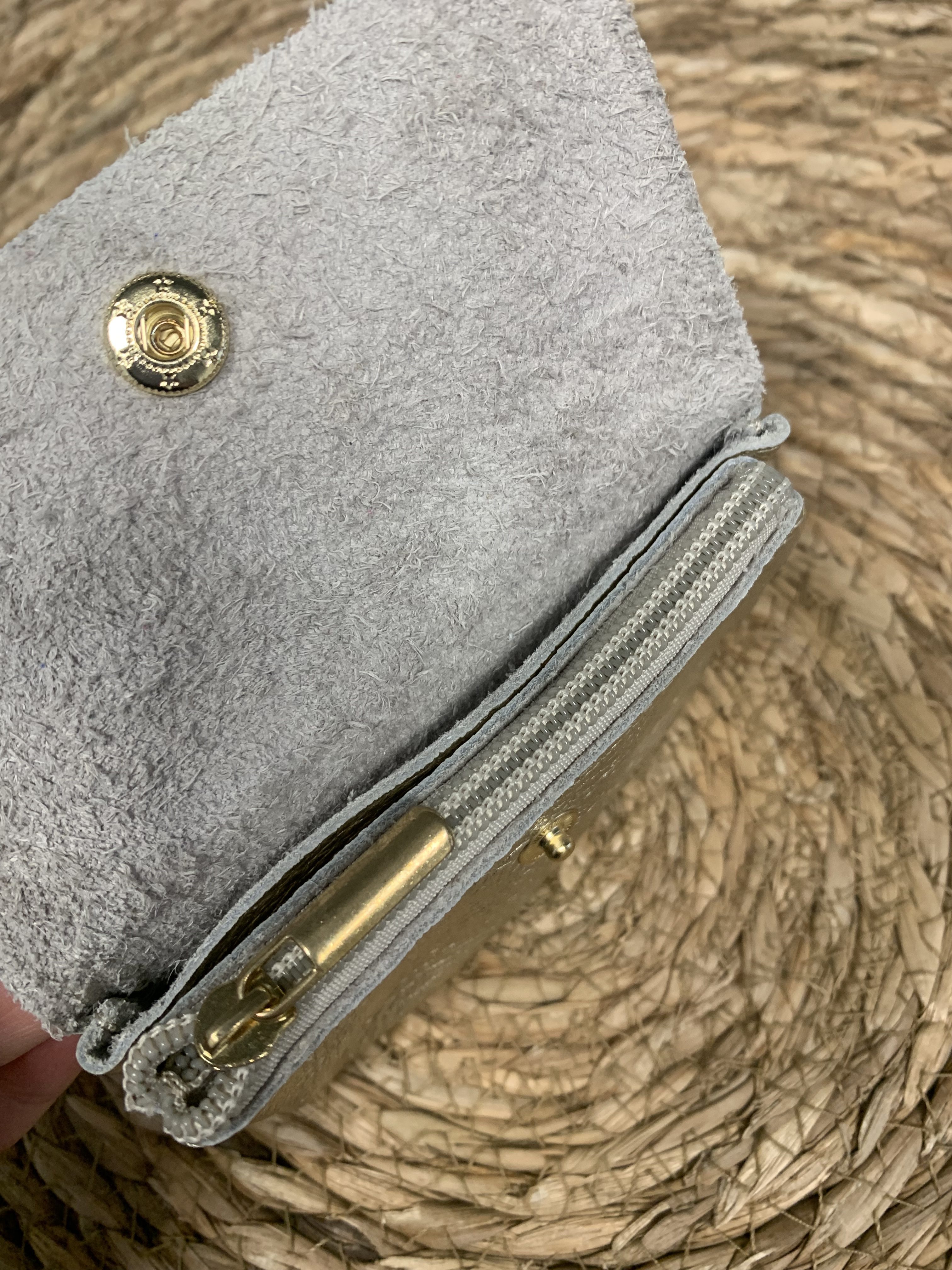 Mini Portemonnee - Suede Luipaard