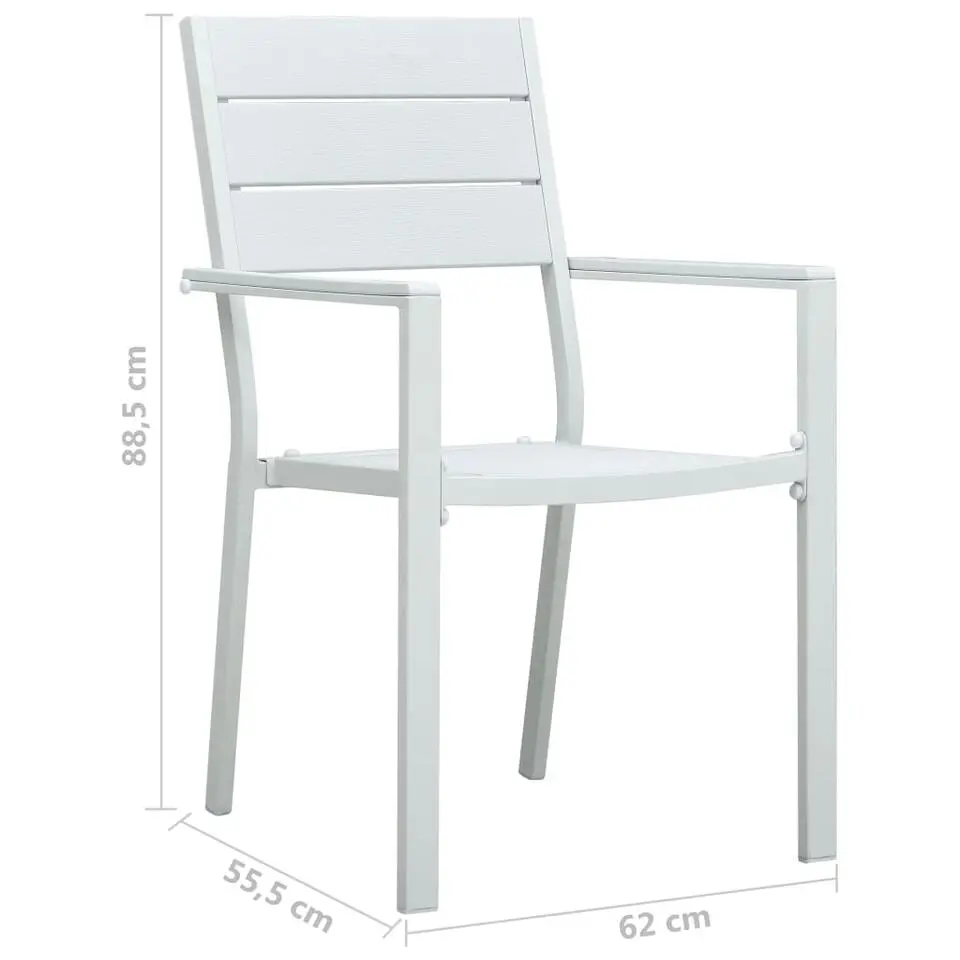 vidaXL - Tuinstoelen - Wit - Hout - 4 stuks