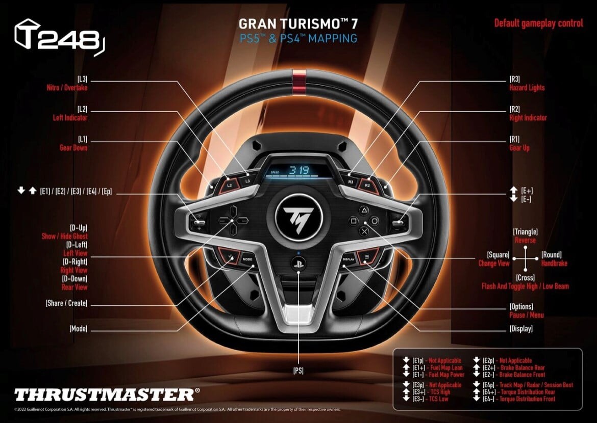 Thrustmaster - T248 Rat Og Pedaler Til PS5/PS5/Pc