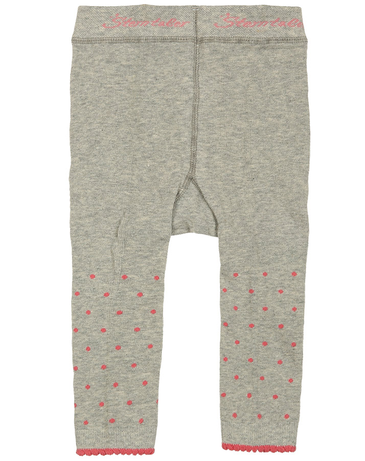 Leggings HERZEN & TUPFEN 2er-Pack in grau melange/rosa