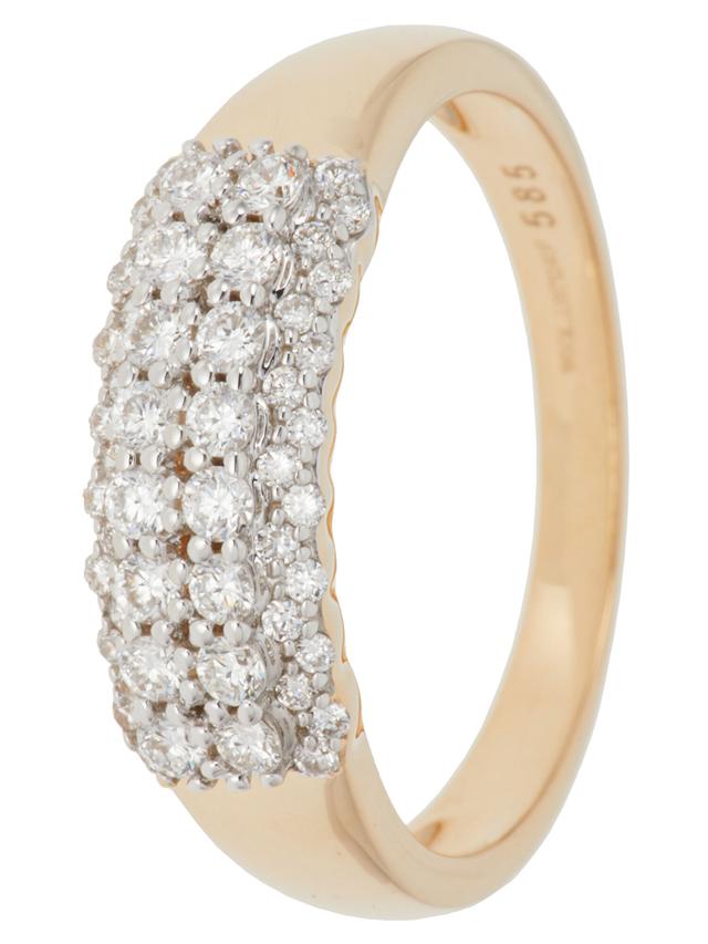 Pavé-Bandring, 50 Brillanten, GH/SI, 0,50 ct.