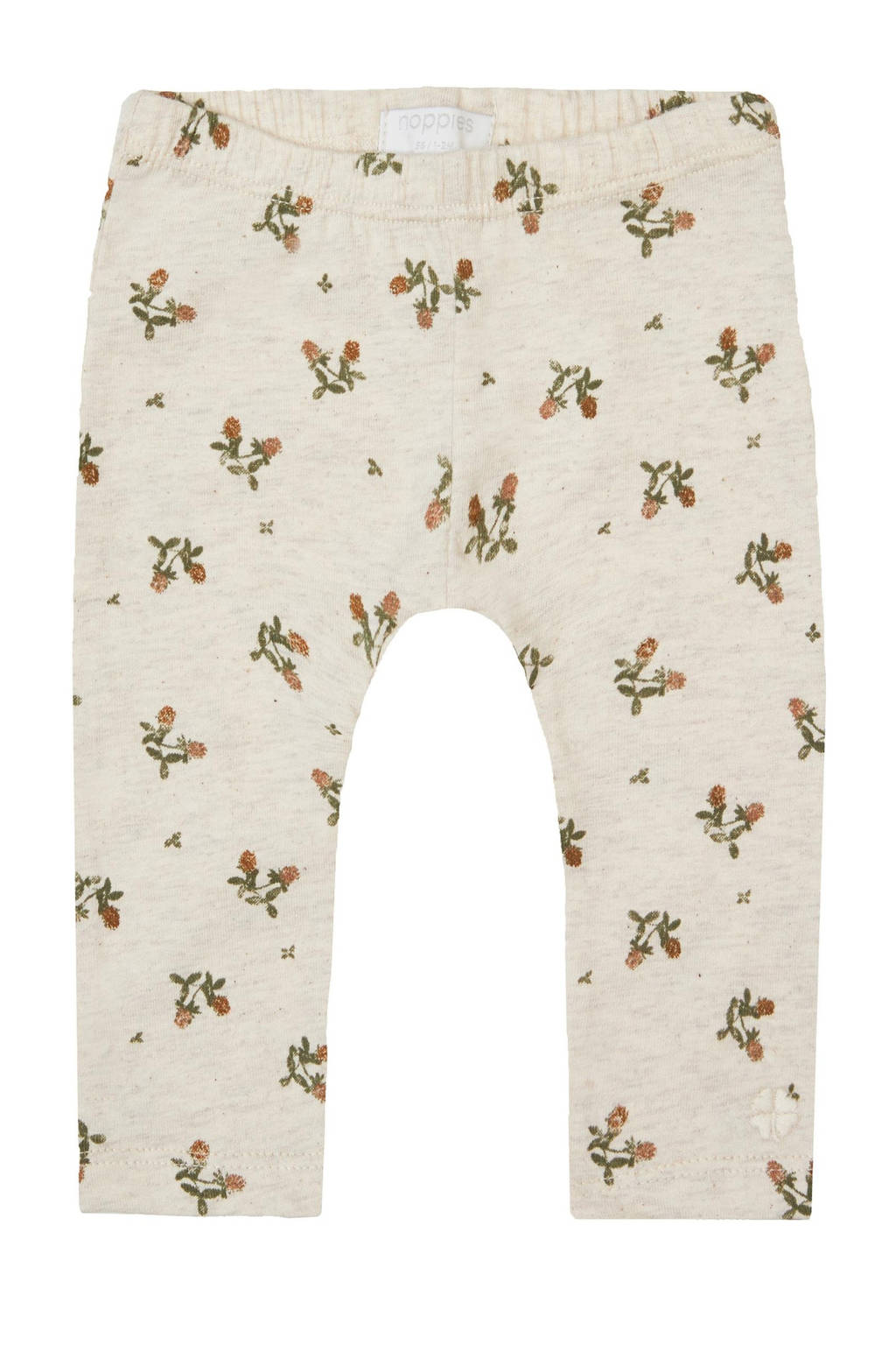 Noppies baby legging Ninive met katoen ecru/groen/bruin