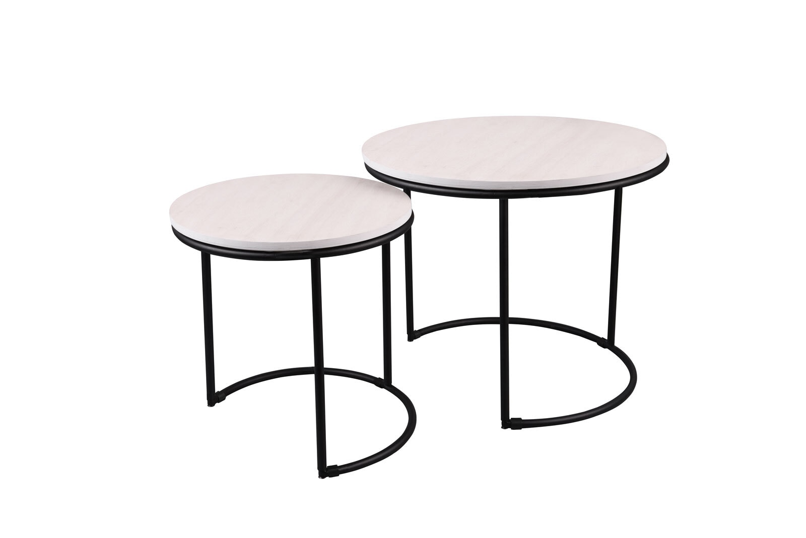 Beistelltisch Doreen 2er Set 43x43/35x35 cm schwarz/weiß