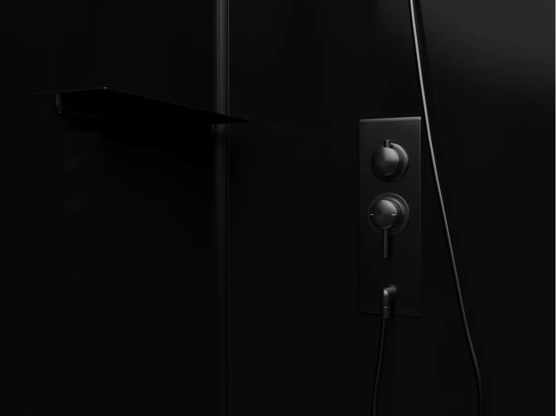 Cabine de douche rectangulaire - Installation réversible - Noir - L110 x l80 x H225 cm - ZODANI