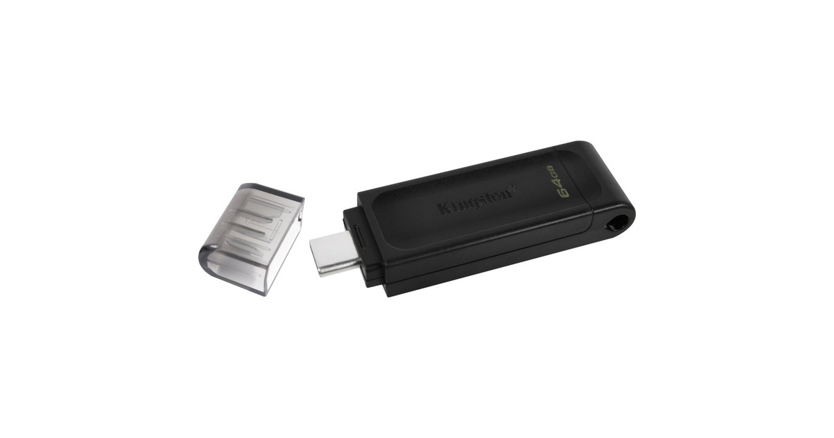KingstonDataTraveler 70 64 GB usb-stick  (Zwart, DT70/64GB, USB-C 3.2 Gen 1)