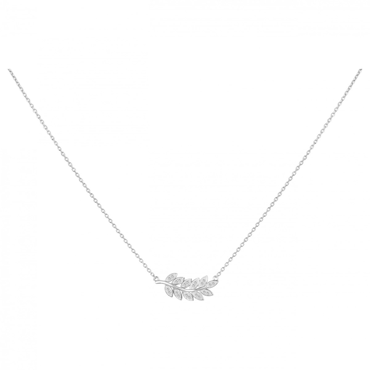 Collier mono-motif en Argent avec oxyde de zirconium blanc