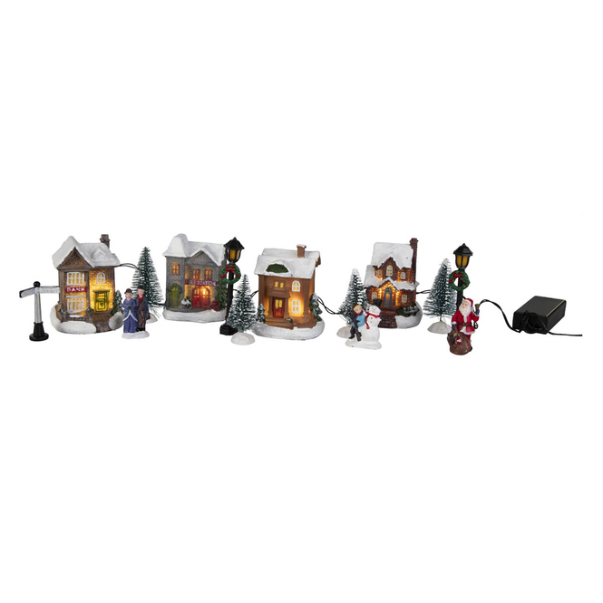 LED-Weihnachtsdorf - 14-teilig