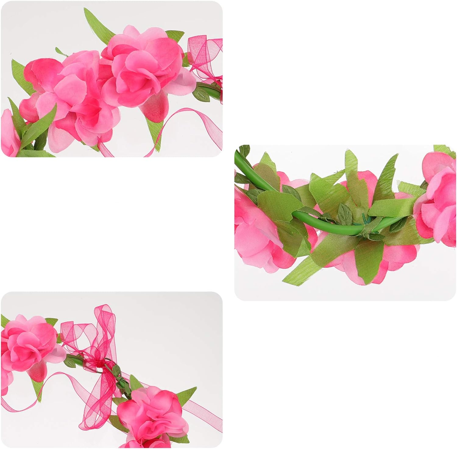 Haar Blumenkranz Party Accessoire Rosen Haarband für Hochzeit / Junggesellinnenabschied - Pink