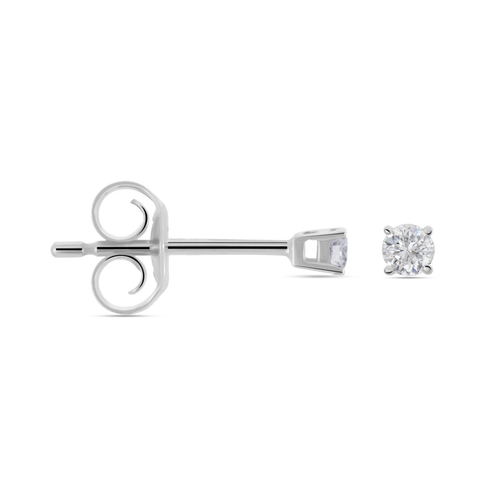 Boucles D'oreilles Puces Aphrodite Or Blanc Diamant