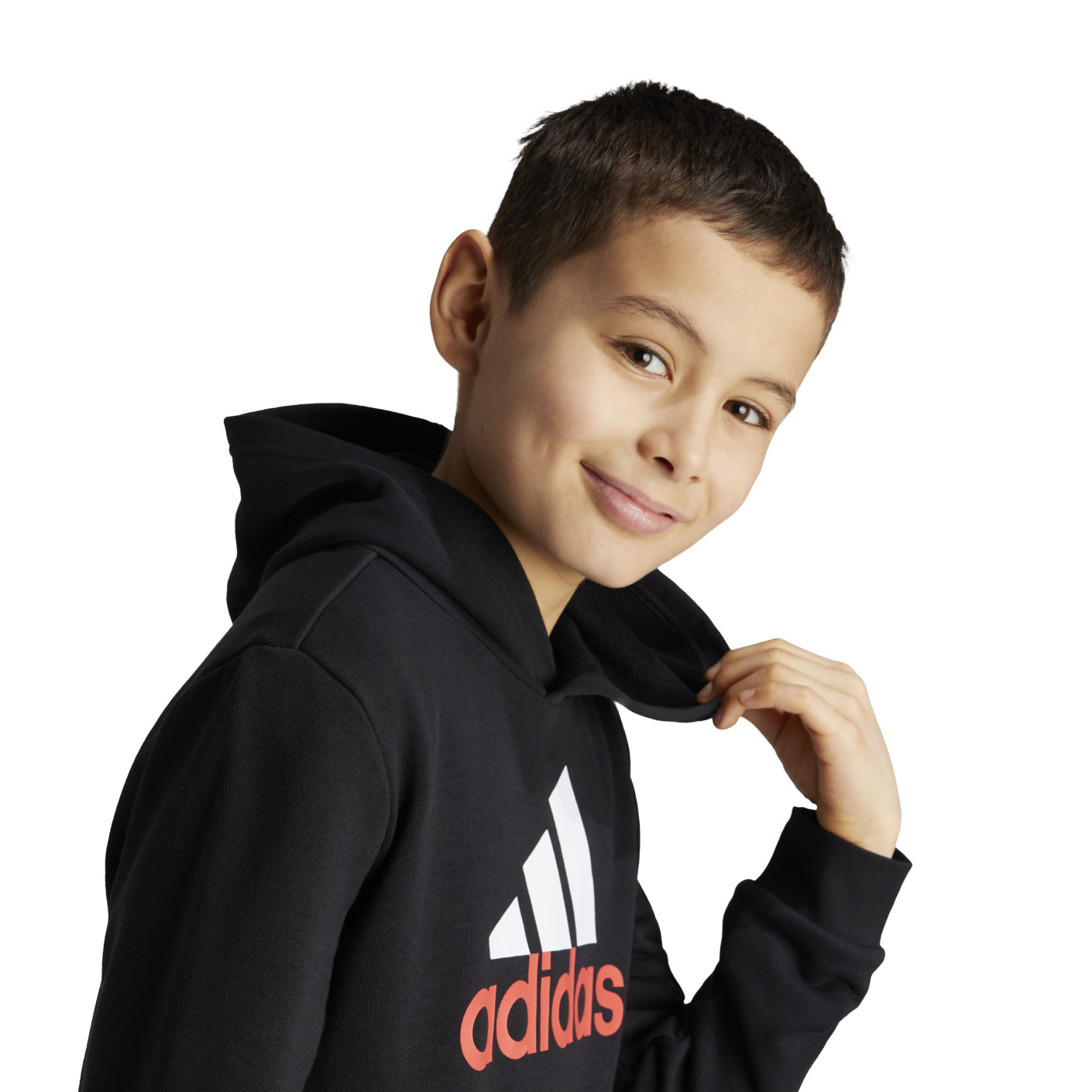 Adidas Essentials Big Logo Hoodie Kids Zwart Wit Rood