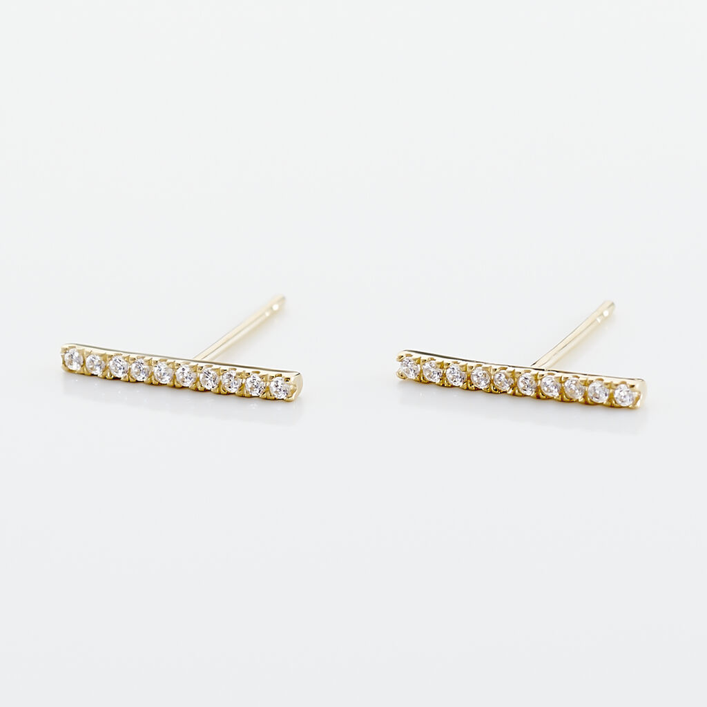 Boucles D'oreilles Pendantes Priscilla Or Jaune Oxyde De Zirconium