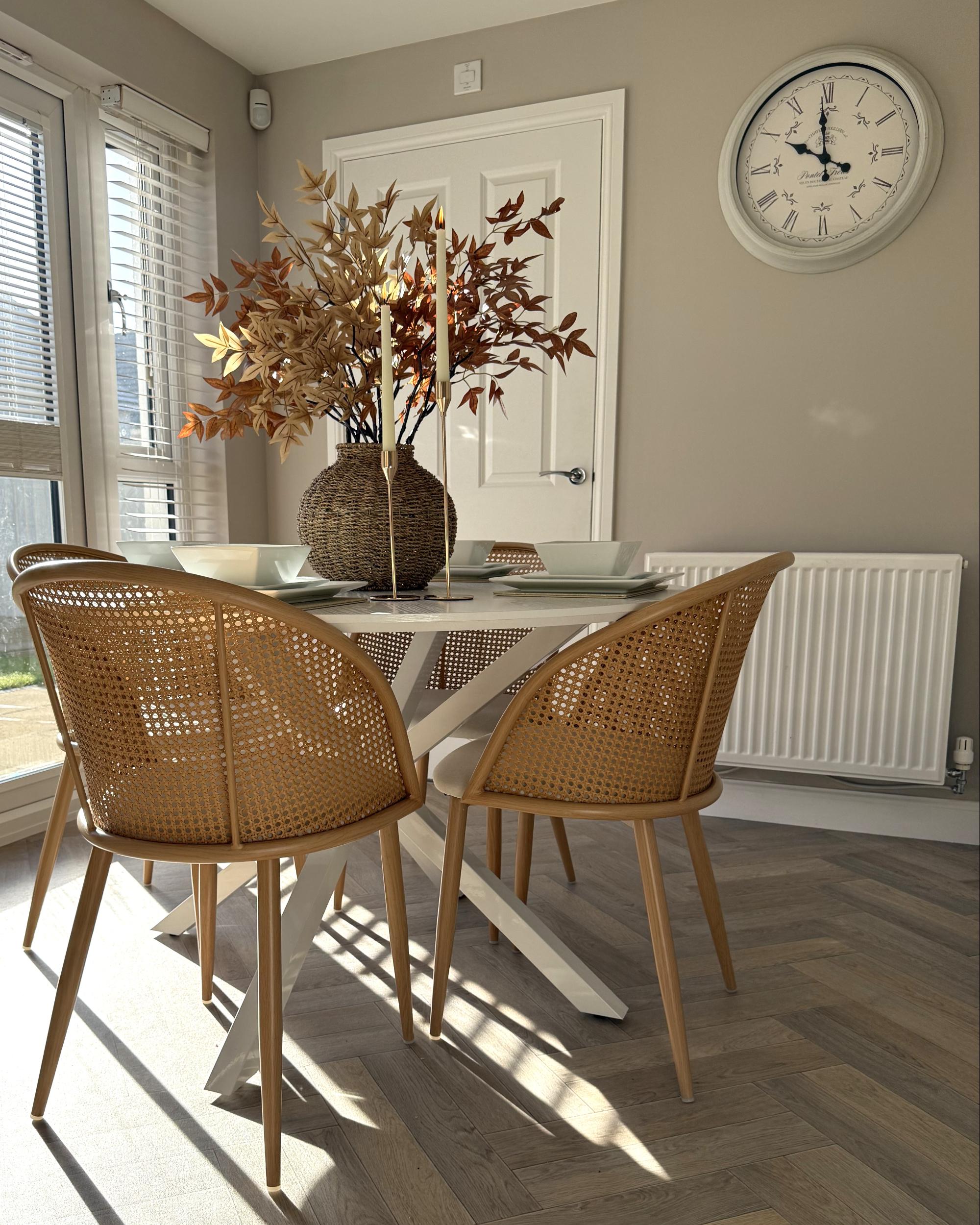 Set van 2 eetkamerstoelen CORNELL Metaal Lichtbeige
