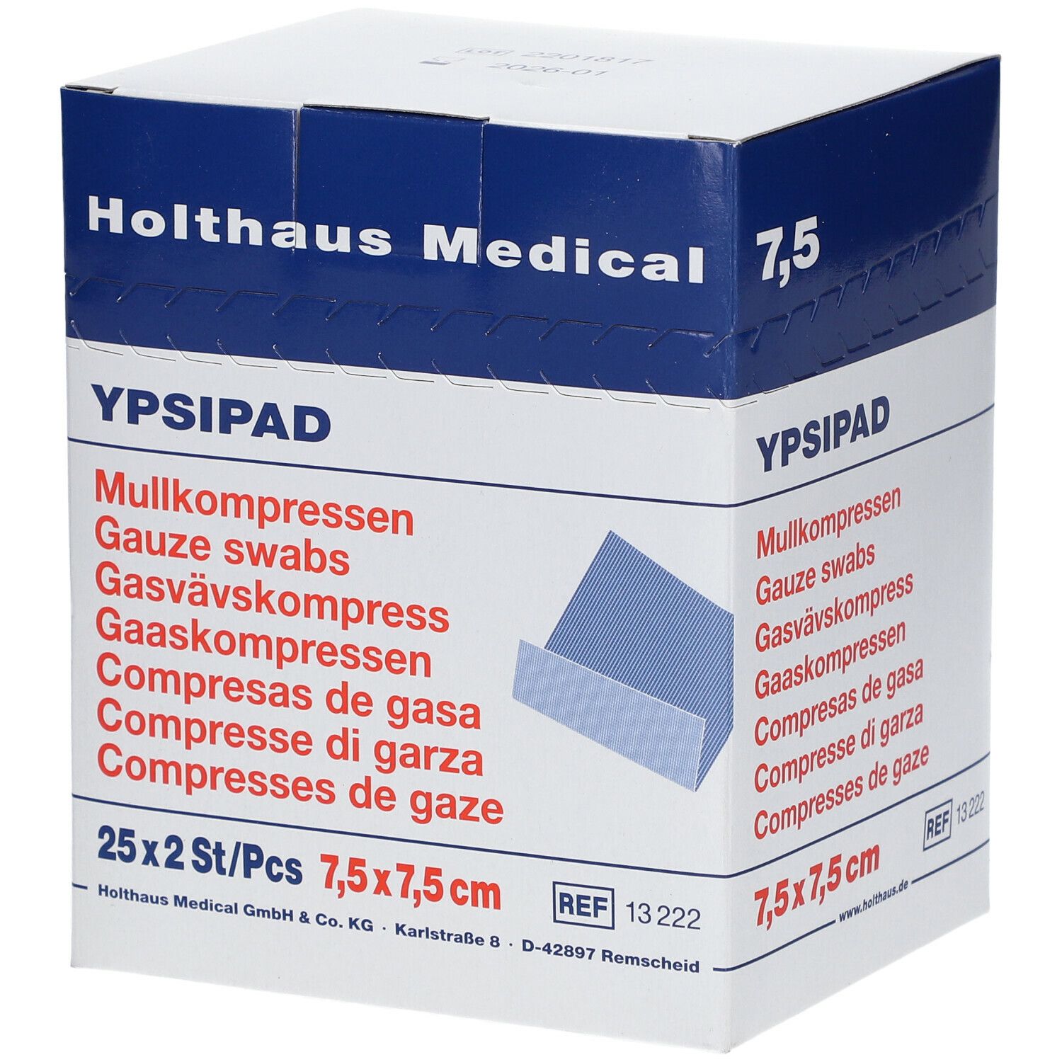 YPSIPAD Mullkompressen 7,5 x 7,5 cm steril