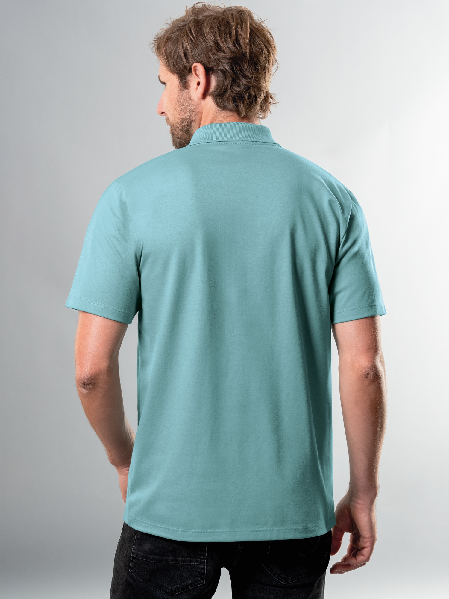 Poloshirt aus Single-Jersey Seegras