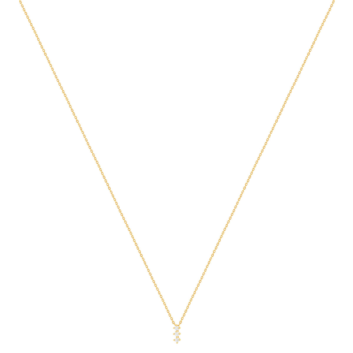 Collier plaqué or jaune zirconias 45 cm