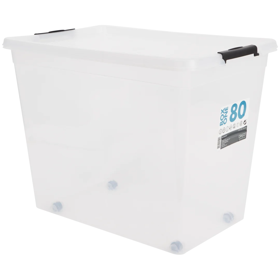 Opbergbox met klemdeksel 80 liter | 58 x 39 x 43 cm