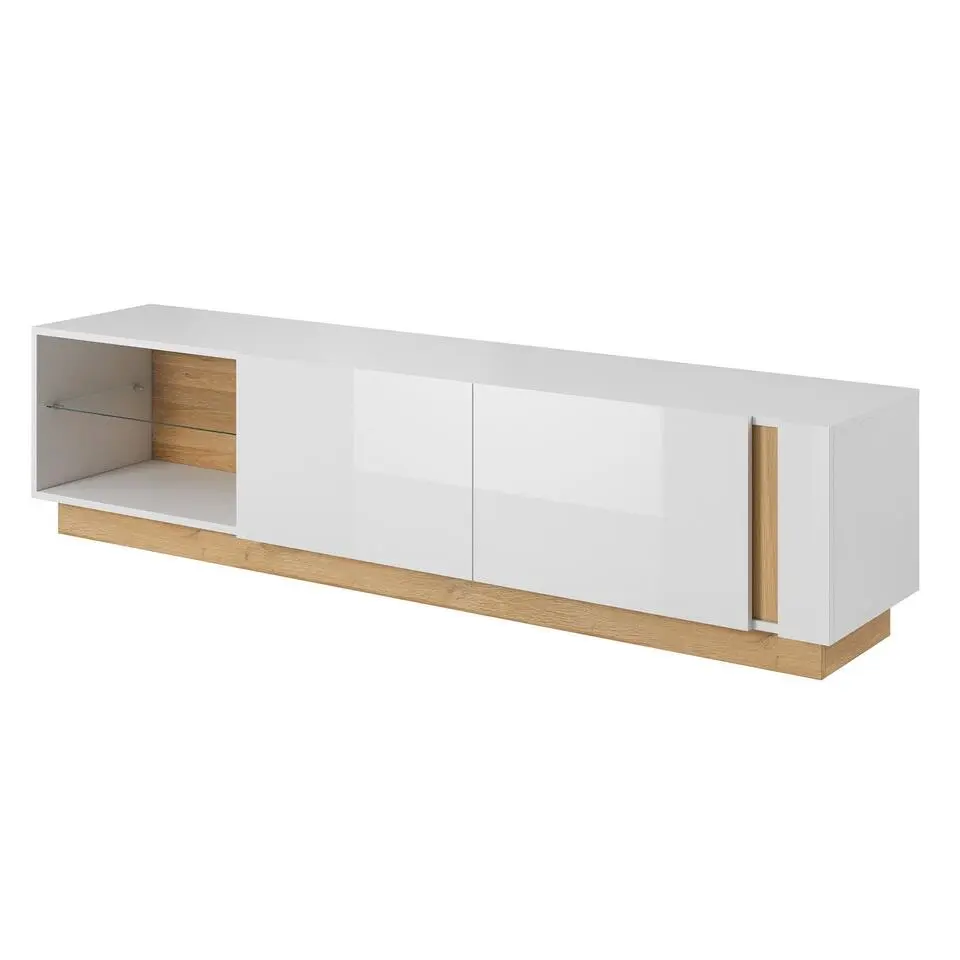 Meubella - TV-Meubel Ashley - Wit - Eiken - 187 cm