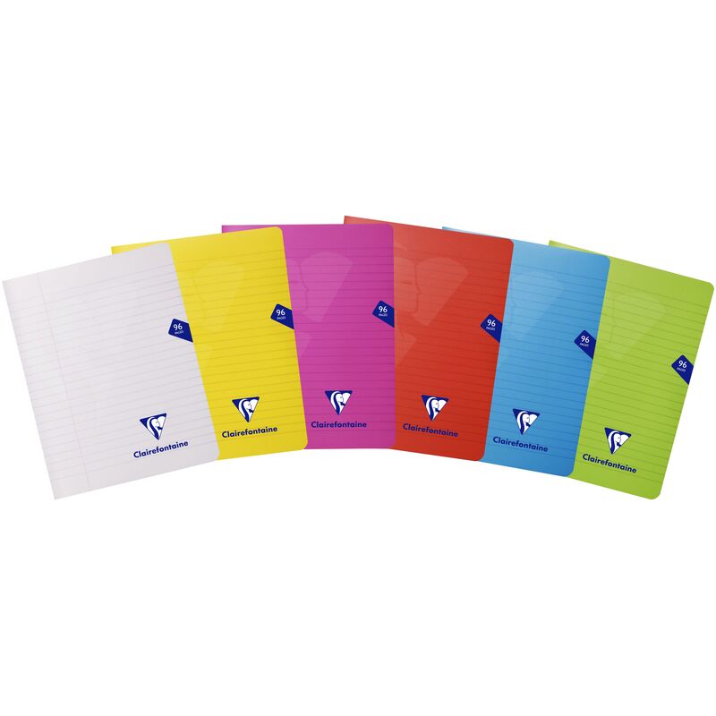 Clairefontaine Schulheft 303740C, 170 x 220 mm, liniert, assortiert