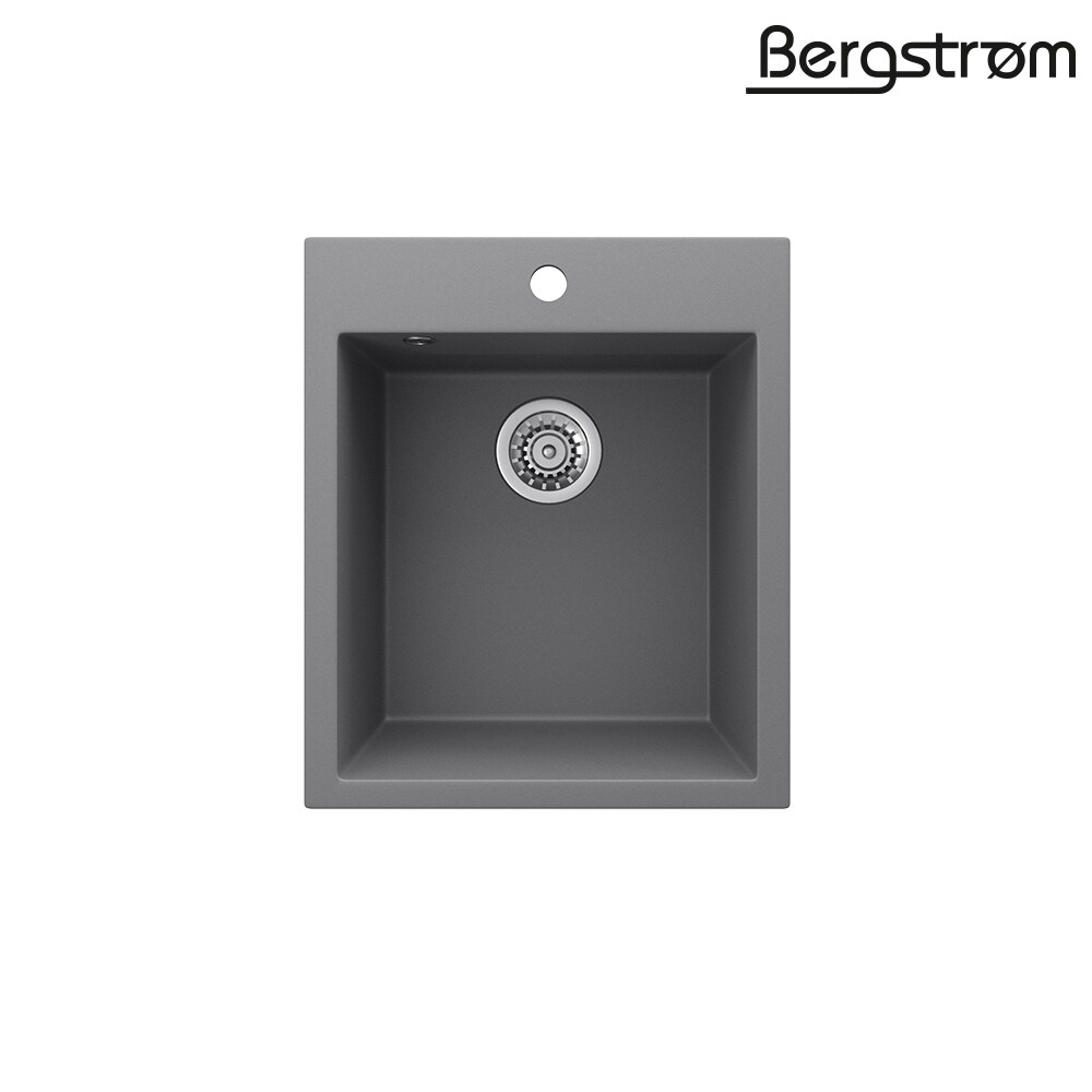 Bergström Granit Spüle Küchenspüle Einbauspüle Spülbecken 425x500mm Grau