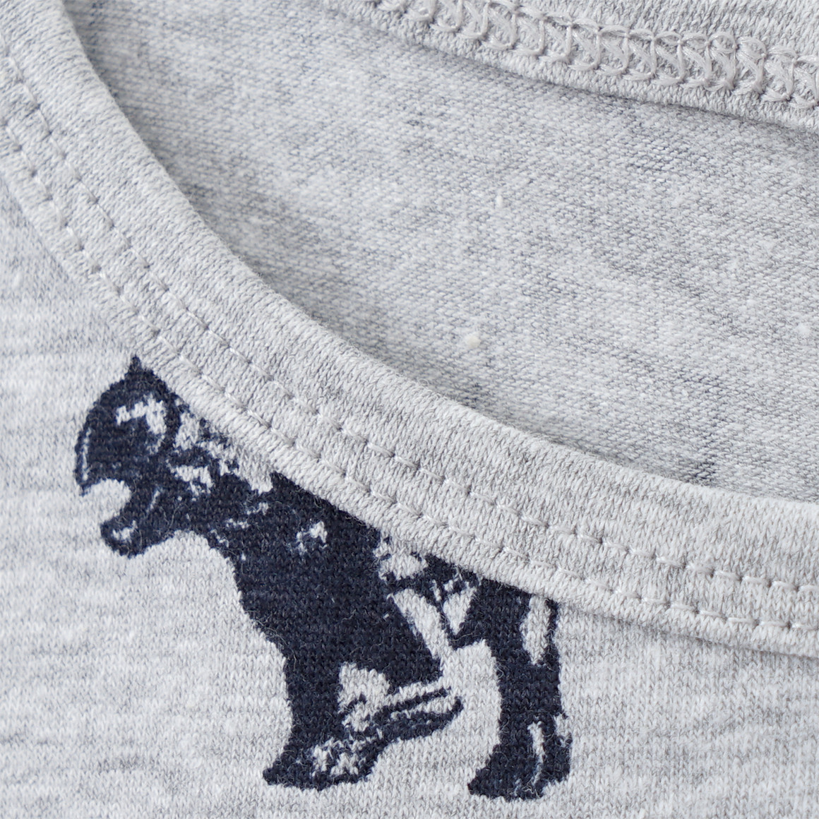 Topolino 2 Jungen Unterhemden mit Dino-Motiv blau / hellgrau