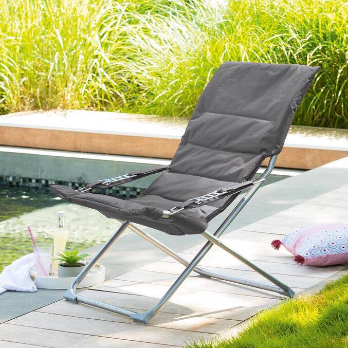 Fauteuil relax de jardin MILOS Ardoise
