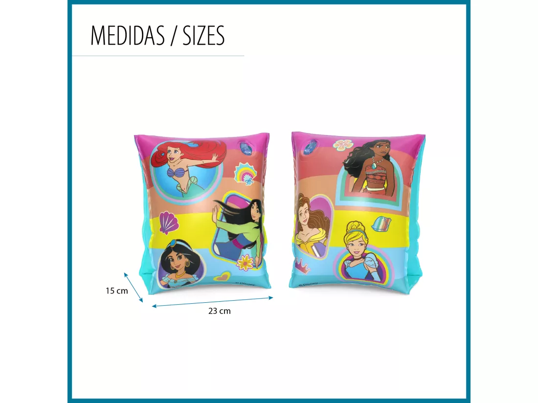 Brassards Gonflables pour Enfants de 3 à 6 ans Bestway 17x12 cm Design de Princesses Disney Double Chambre à Air