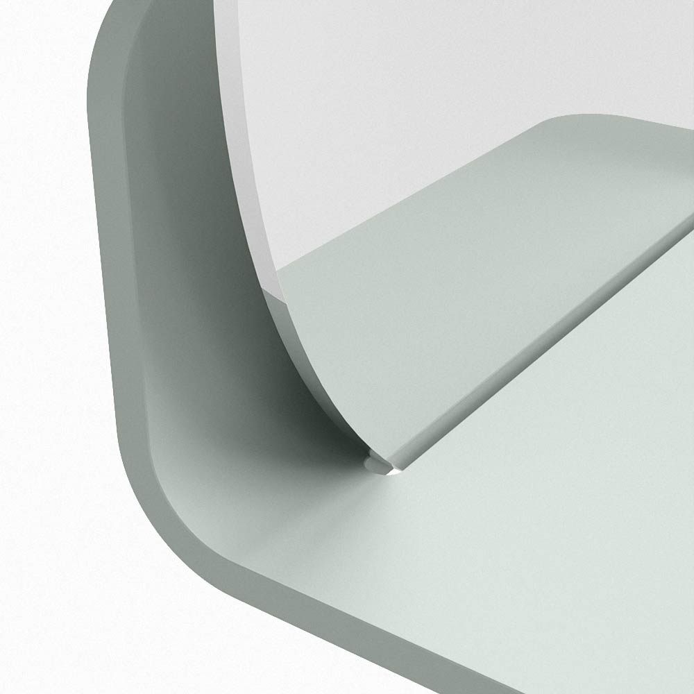 Mondiaz Spot spiegel rond Ø30cm met planchet greey