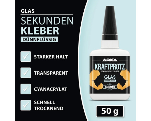 ARKA Kraftprotz Superlijm voor glas, dun, 50 g
