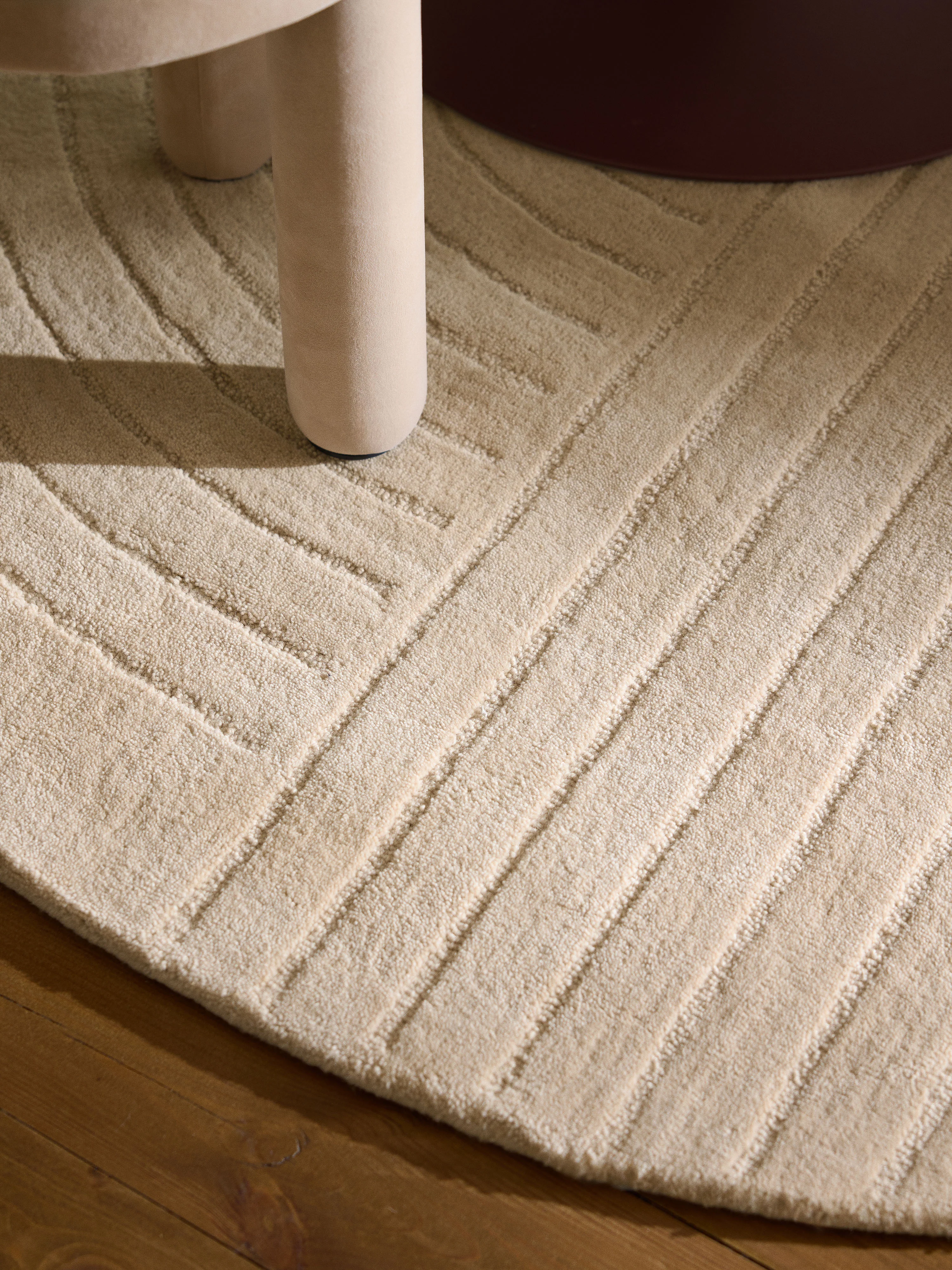 Rond handgetuft wollen vloerkleed Mason