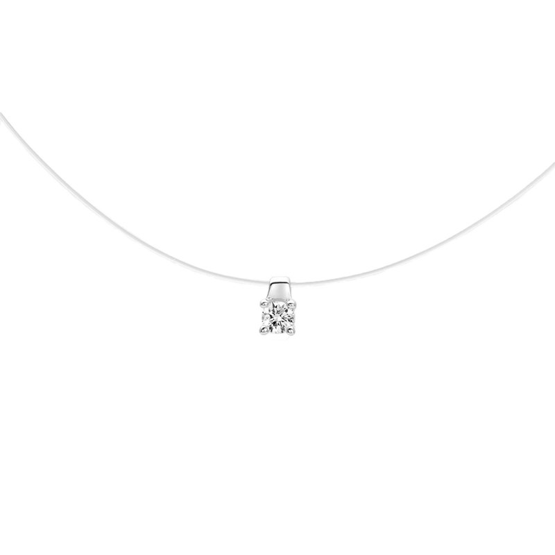 Collier Femme - Or 18 Carats - Diamant 0,18 Carats - Longueur : 42 cm