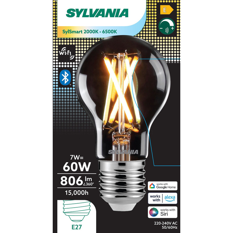 Sylvania SylSmart Toledo Retro E27 7W 2000K-6500K Koelwit dimbaar