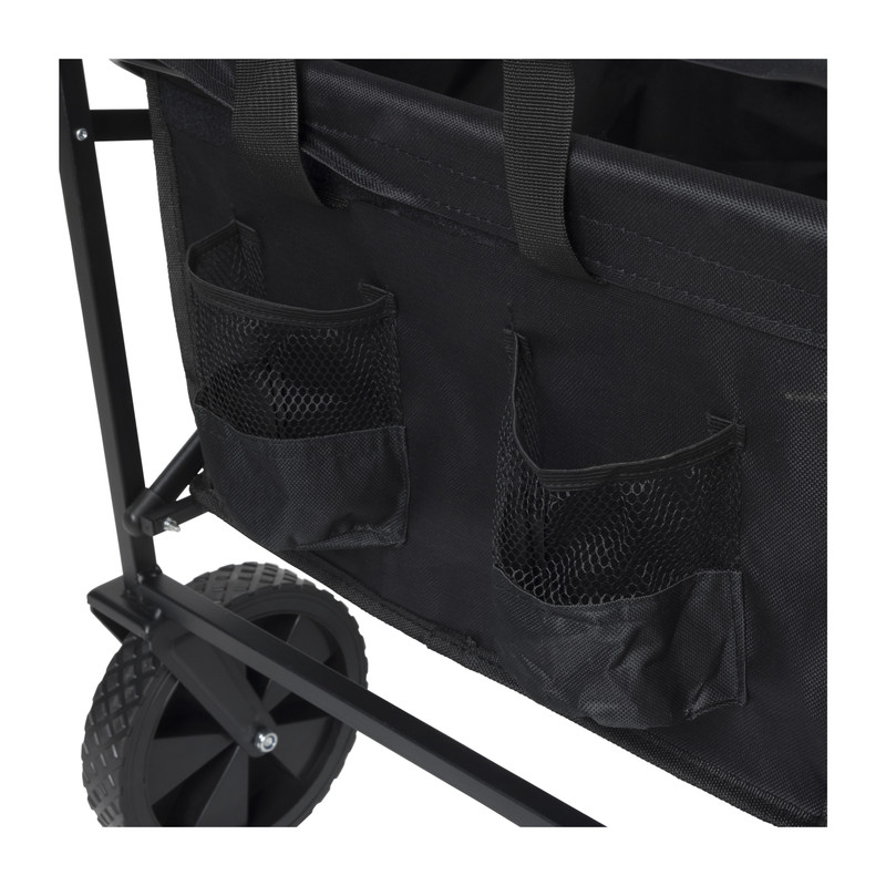 Opvouwbare bolderkar - zwart - 103x54x108 cm