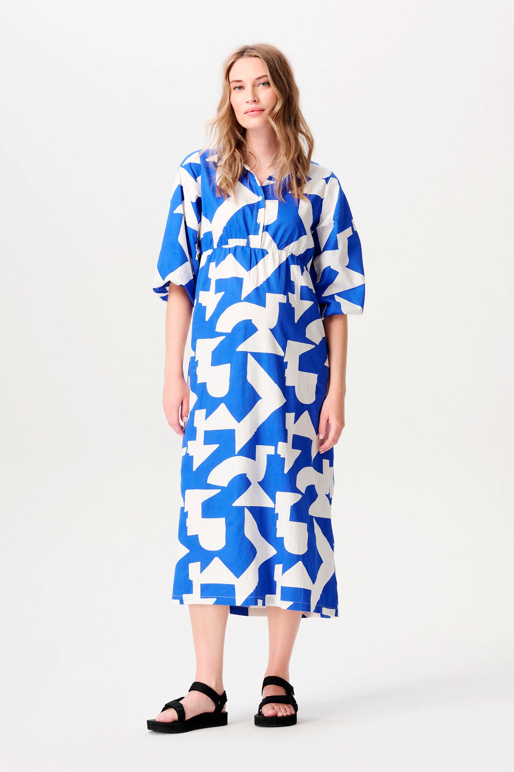 Noppies Maternity Still-Kleid Pilar Graphic Blue Print