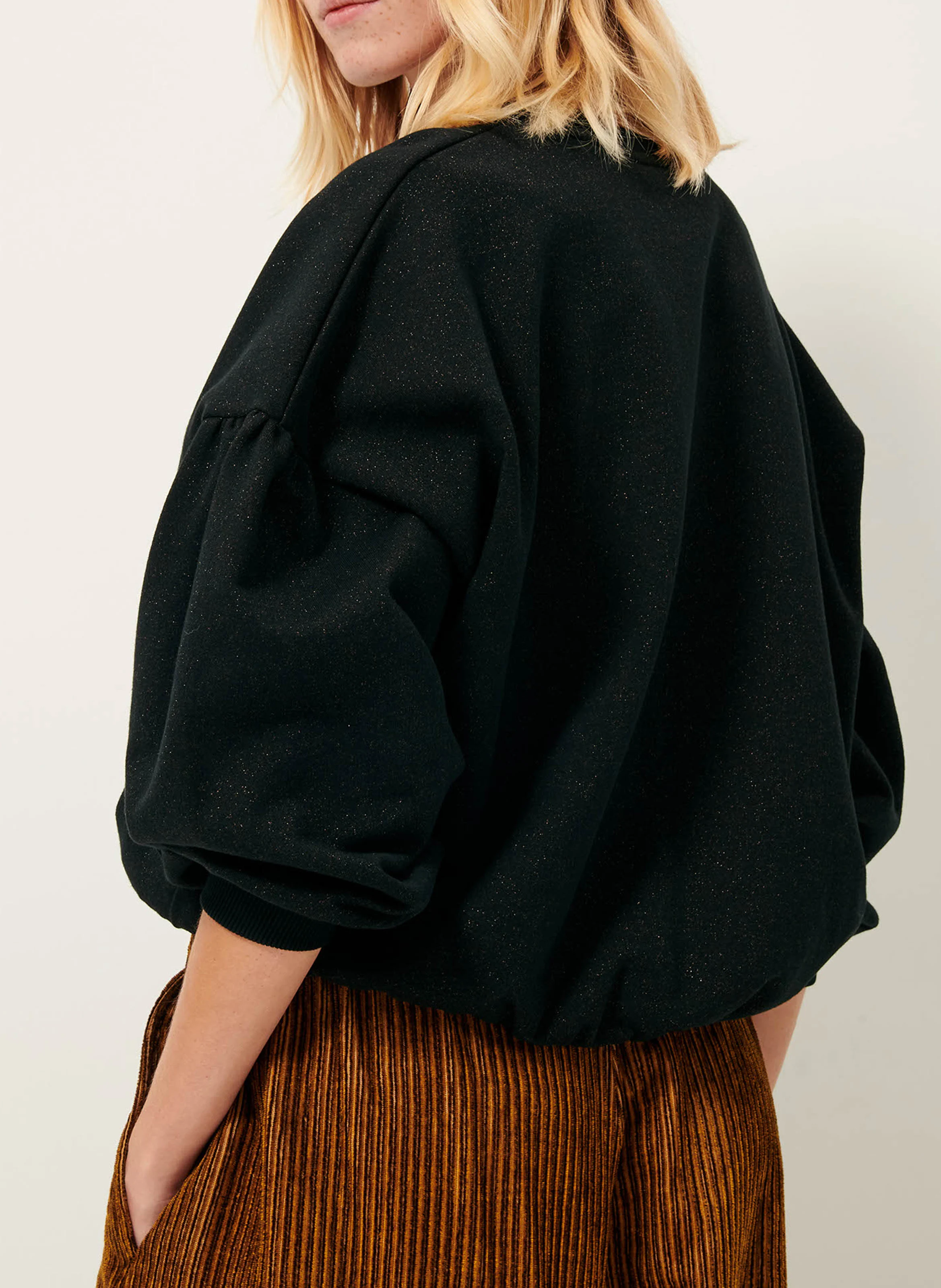 YUNOLUZ - Sweat ample en coton mélangé | Noir
