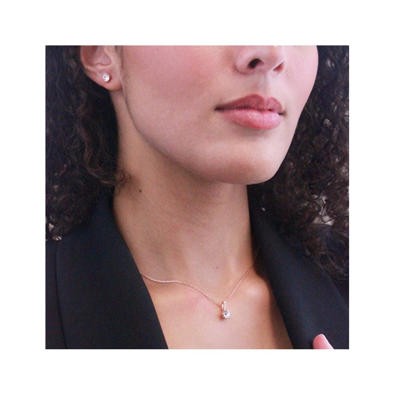 Parure Kristine - Or Rosé Et Cristal