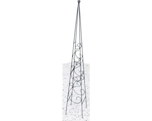 Rank obelisk Fidelis metaal 14x14x90 cm zwart