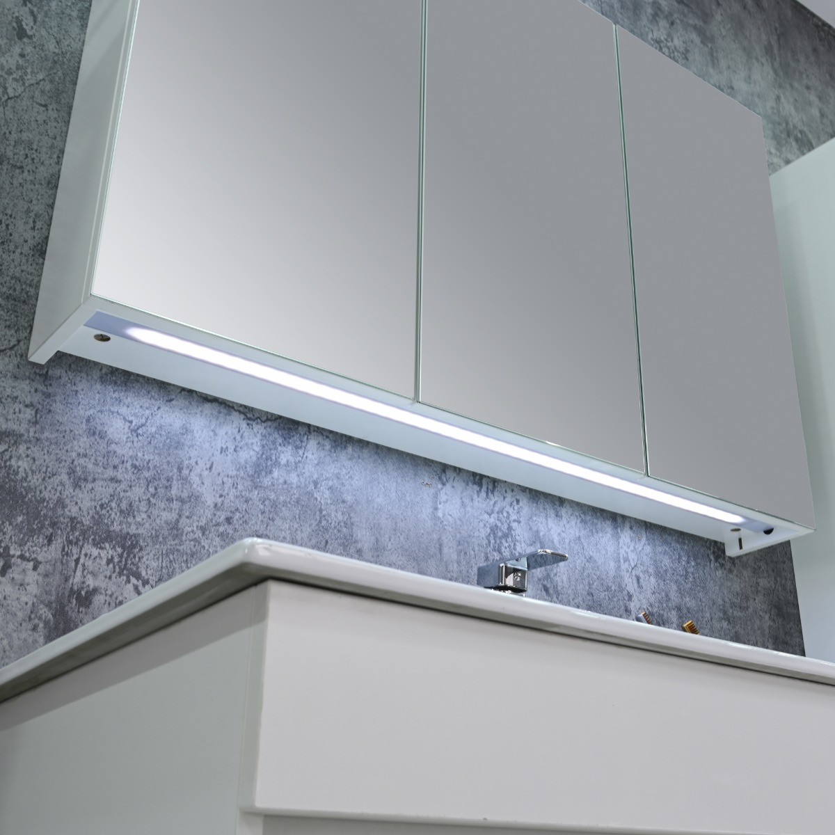 Badstuber Belluno badmeubelset 100cm met spiegelkast wit