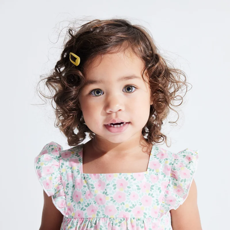 Robe chic fleurie rose bébé fille Gris ou noir