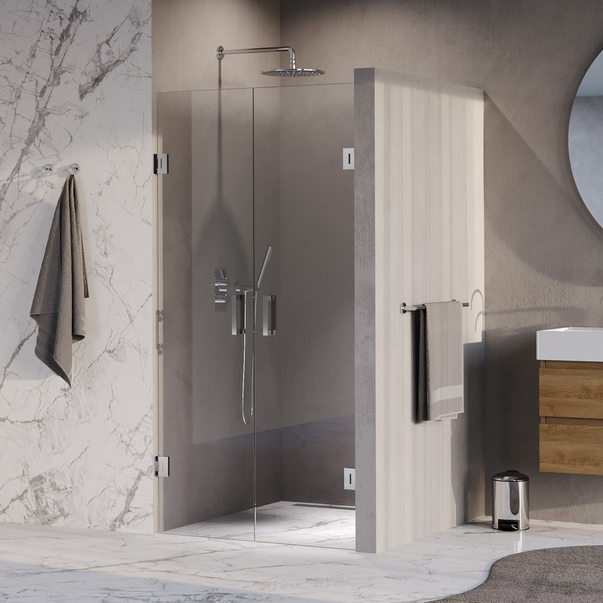 Brauer Void profielloze pendeldeuren 100cm chroom