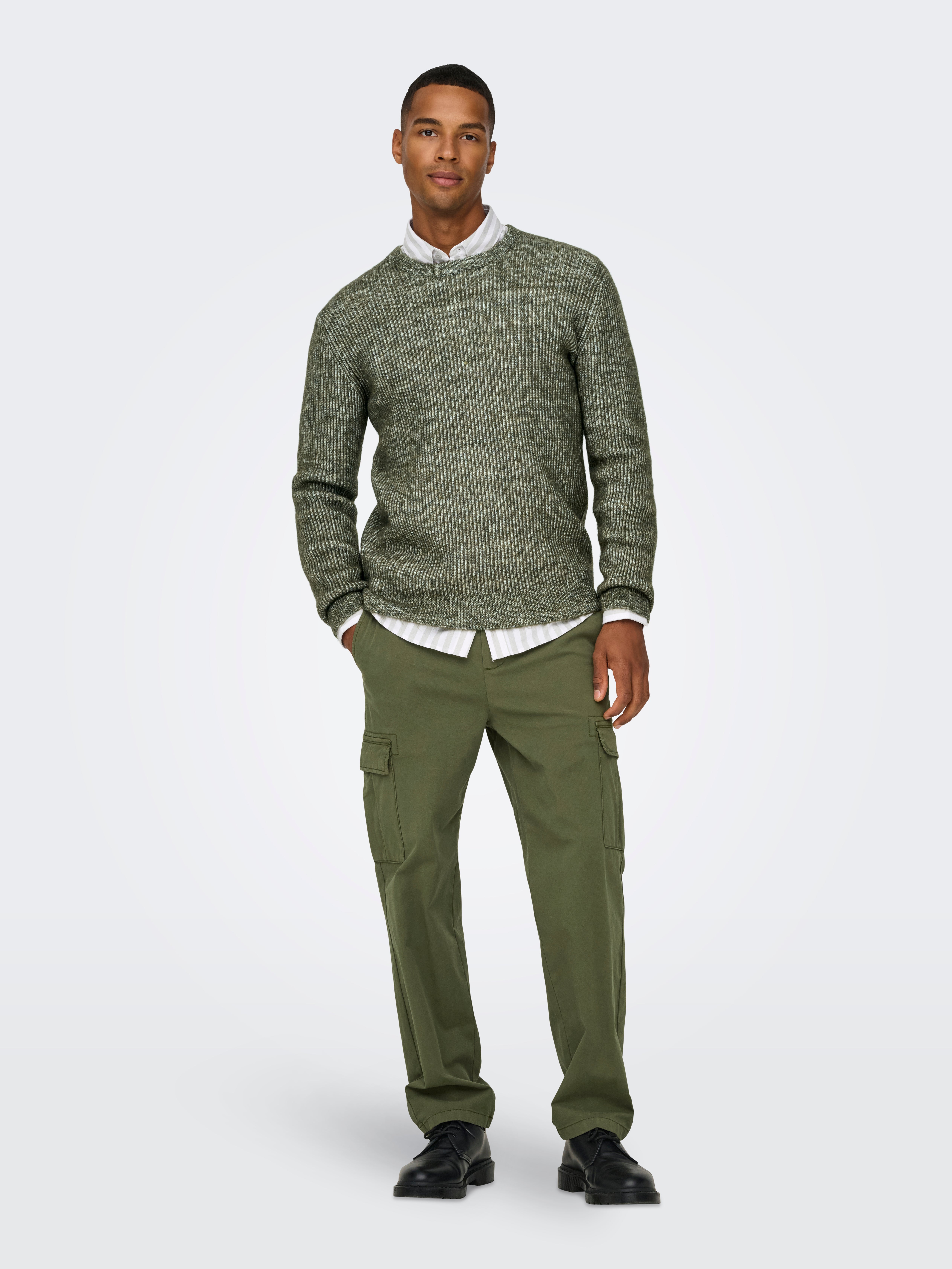 ONSSINUS Locker geschnitten Hose Olive Night