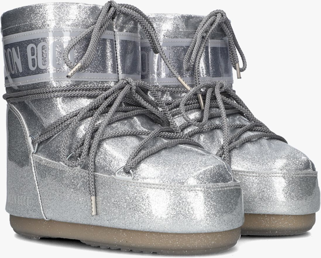 MOON BOOT zilveren moon boot  icon low glitter