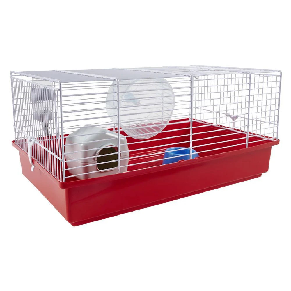 Cage pour rongeur avec 4 accessoires L46x29,5xH23cm
