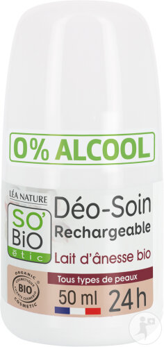 So'Bio Étic Déo-Soin Hydrate Lait D'Ânesse Tous Types De Peaux Bio Roll-On 50ml