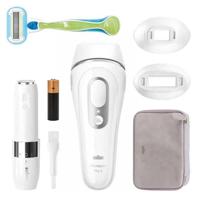 Braun IPL-Haarentferner »Silk·expert Pro 3 PL3136« pro Minute bis zu 100 Lichtimpulse 2 Aufsätze, Venus Rasierer, mit Aufbewahrungstasche