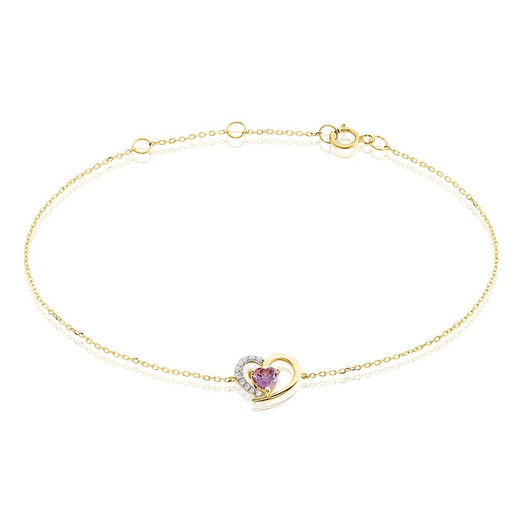 Bracelet Eliana Or Jaune Améthyste Oxyde De Zirconium
