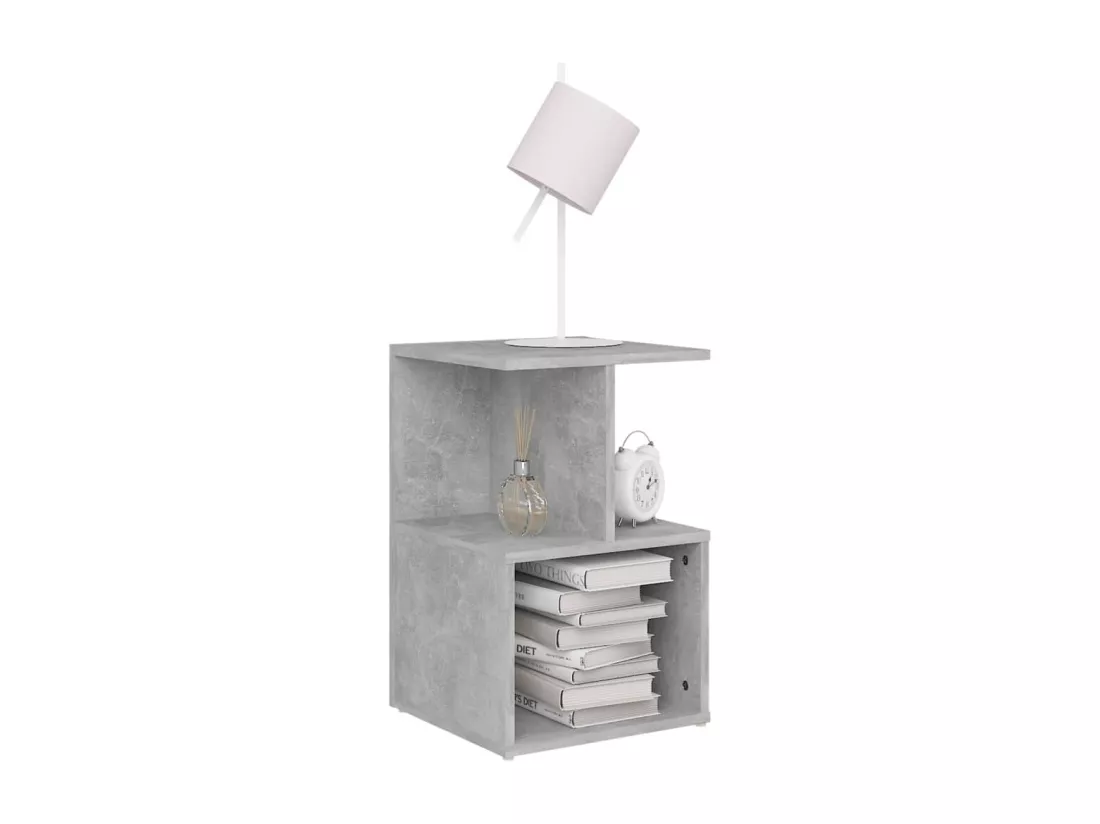 Tables de chevet 2 pièces Gris béton 35x35x55 cm Aggloméré